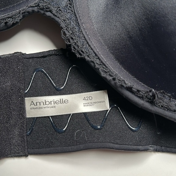 AMBRIELLE 42D MULTIWAY STRAPLESS CONTOUR UNDERWIRE WOMEN BRA #76220-3 BLACK - Picture 2 of 11